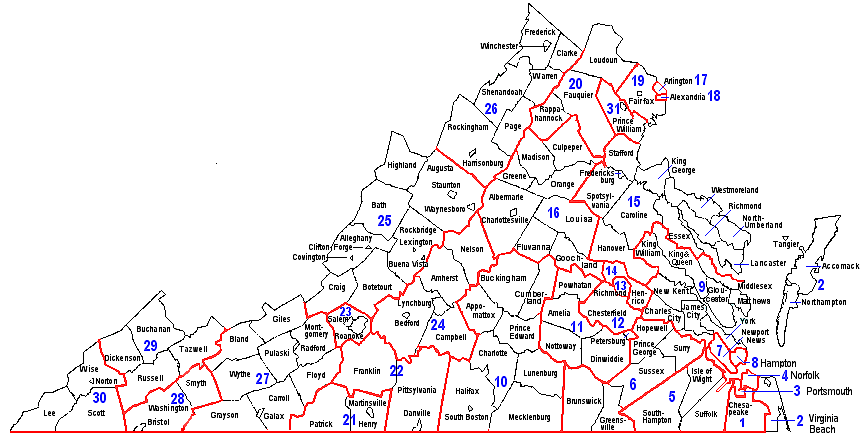 Map of Virginia